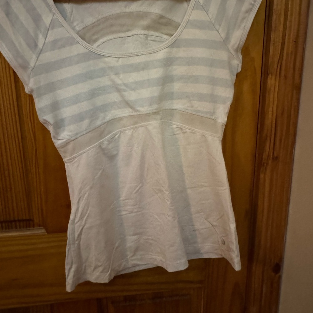 Striped White Top lululemon size 10